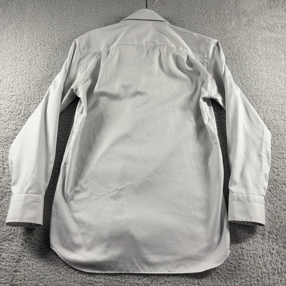 Proper Shirtings Dress Shirt Mens 15 Ivory White Pattern Wrinkle Free - Picture 3 of 9